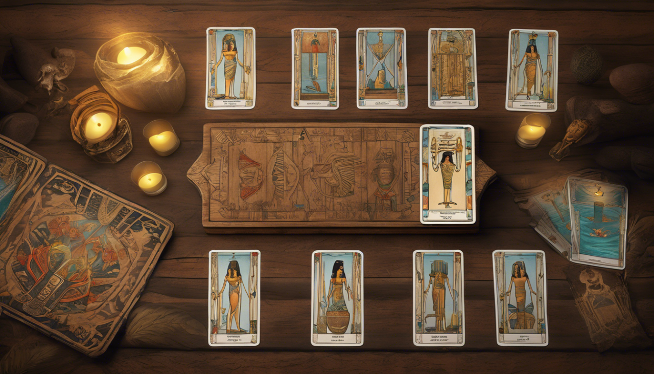 explorez les profondeurs du tarot égyptien d'esmeralda, un outil mystique chargé de sagesse ancestrale. plongez dans ses symboles énigmatiques et révélez les secrets de votre destin à travers ses cartes fascinantes.